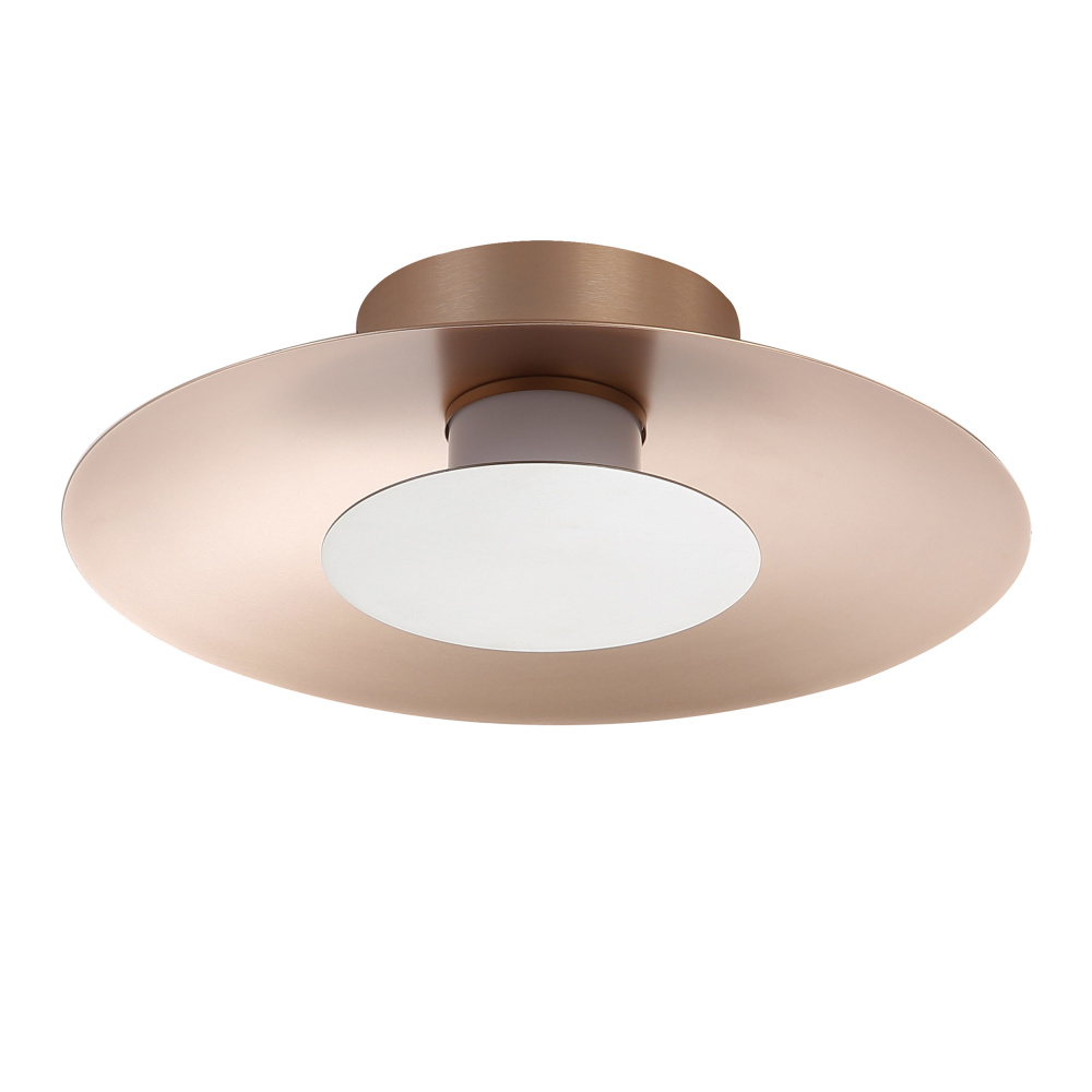 Yep by Golden Lighting Luma Integrated LED Flush Mount in French Gold and Sand Nickel shade